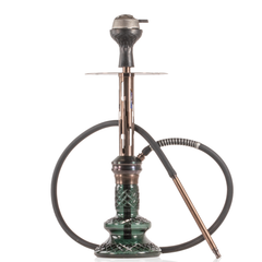 COCOYAYA Valeria Zipper Hookah with Bag - Bronze Stem & Green Base