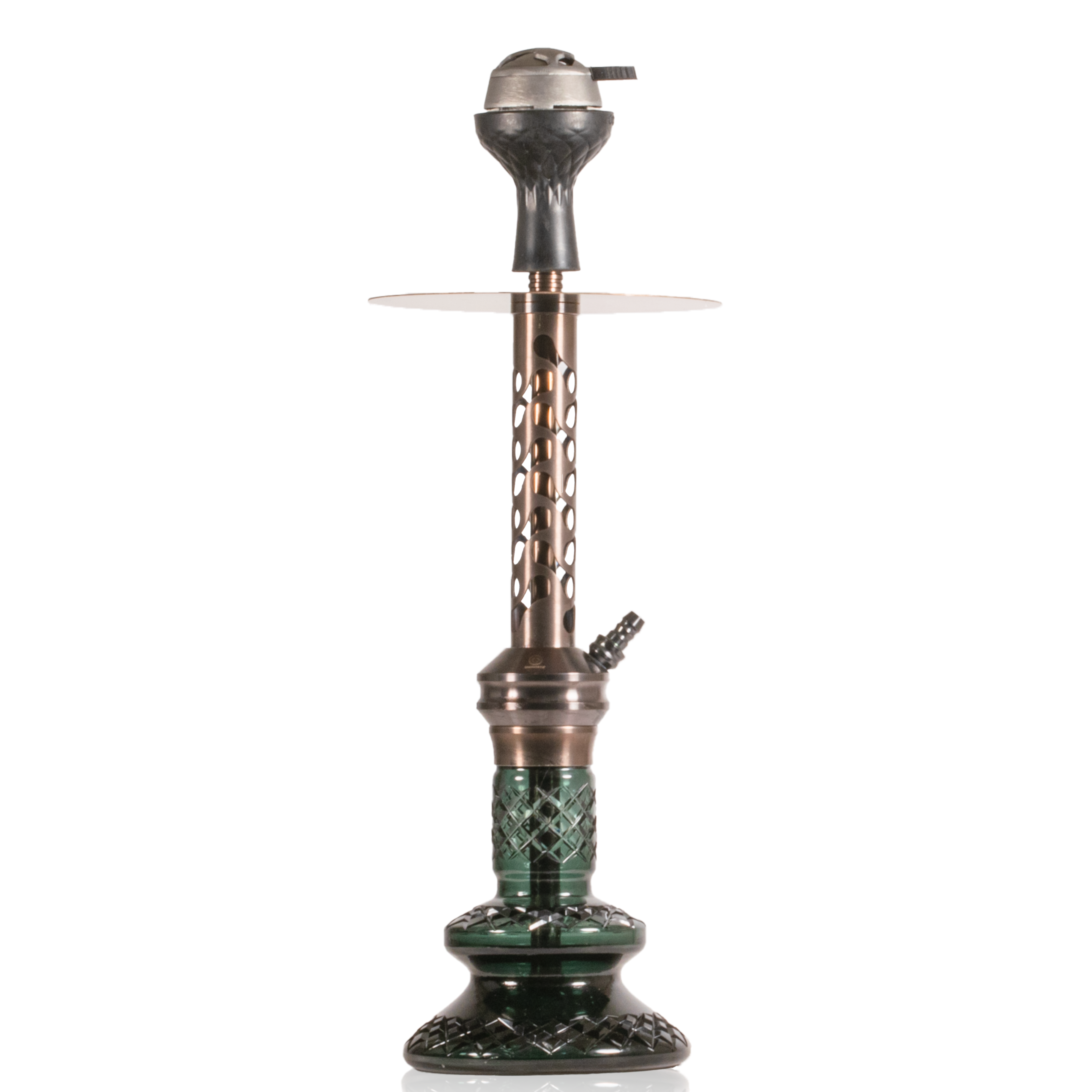COCOYAYA Valeria Bone Hookah with Bag - Bronze Stem & Green Base