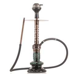 COCOYAYA Valeria Bone Hookah with Bag - Bronze Stem & Green Base