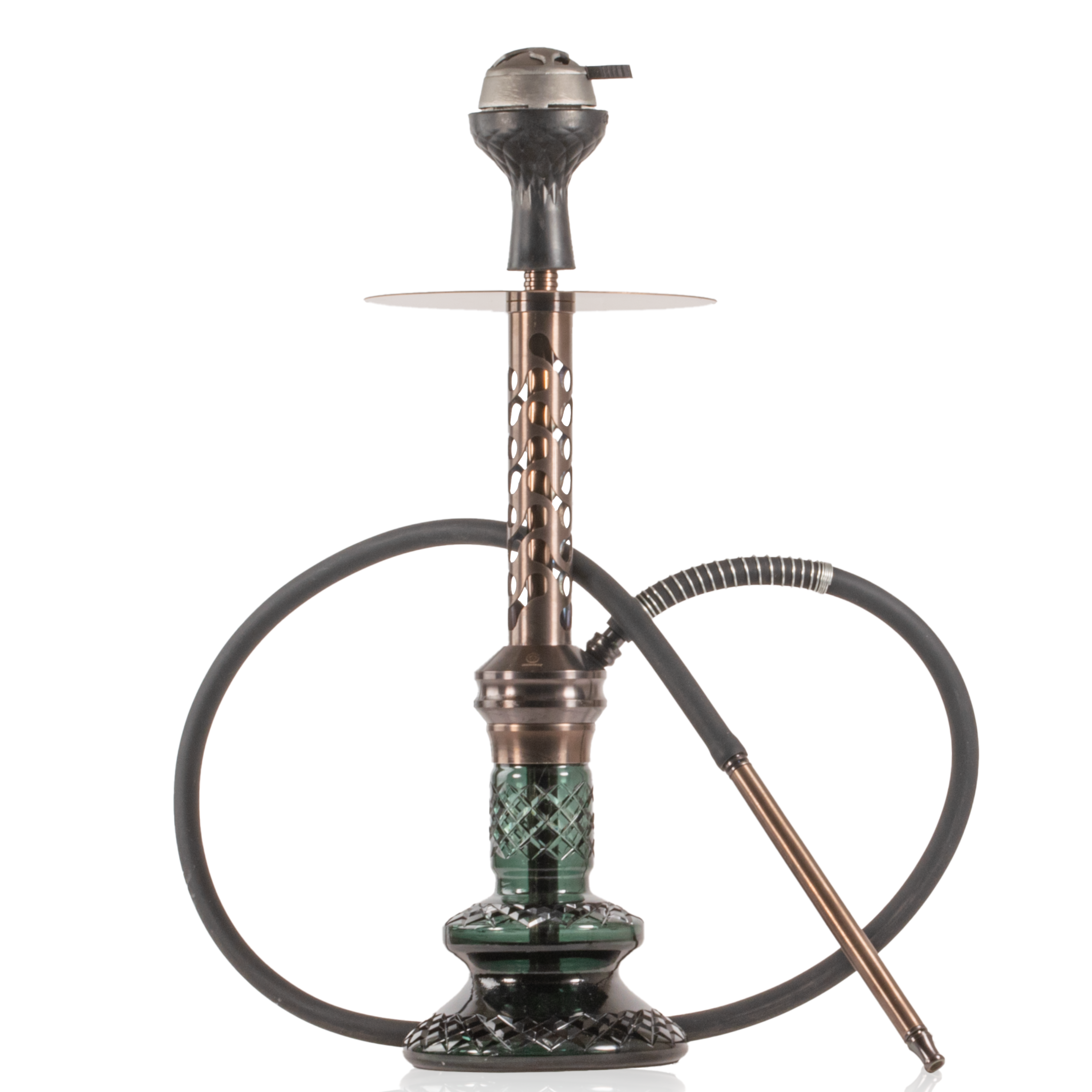 COCOYAYA Valeria Bone Hookah with Bag - Bronze Stem & Green Base