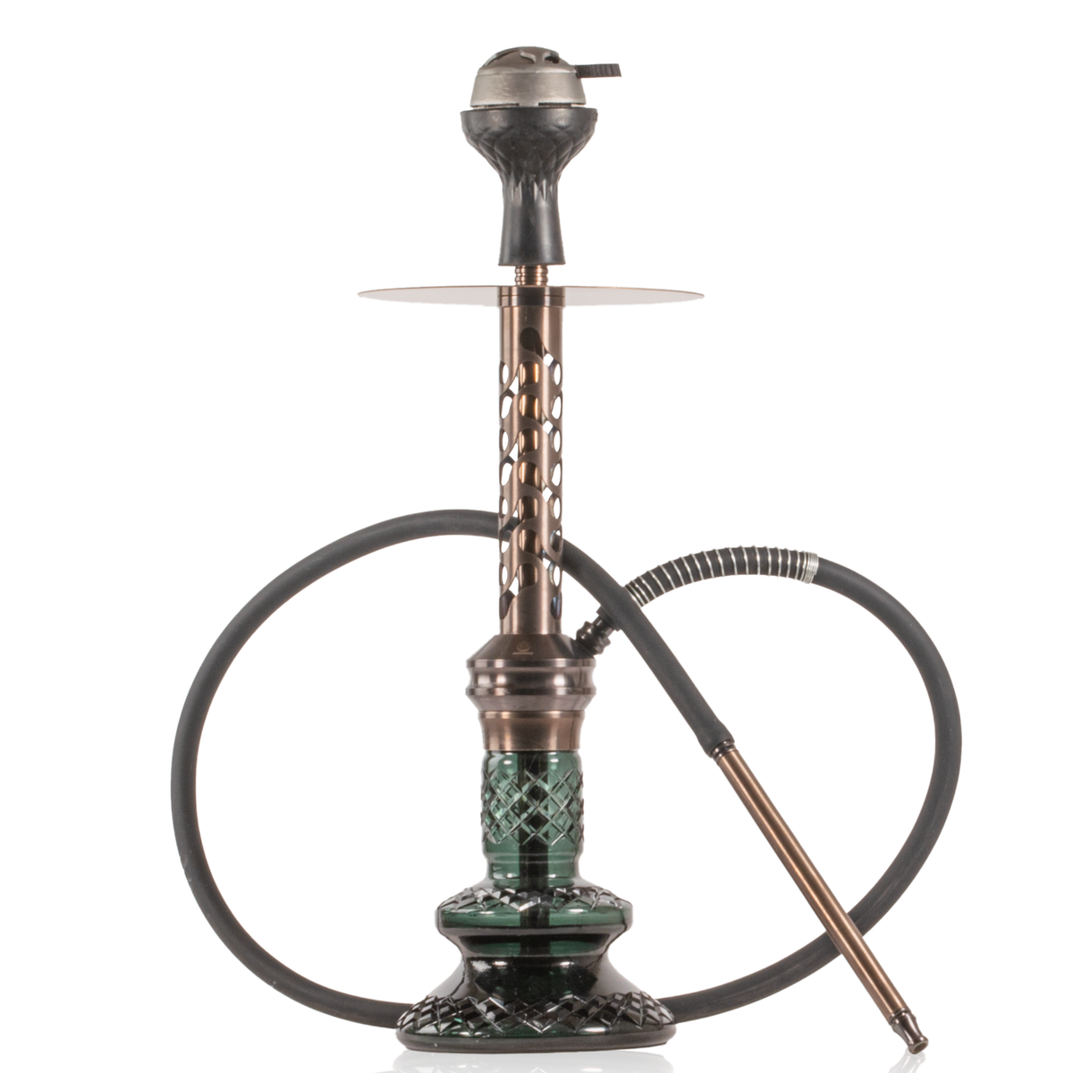 COCOYAYA Valeria Bone Hookah with Bag - Bronze Stem & Green Base