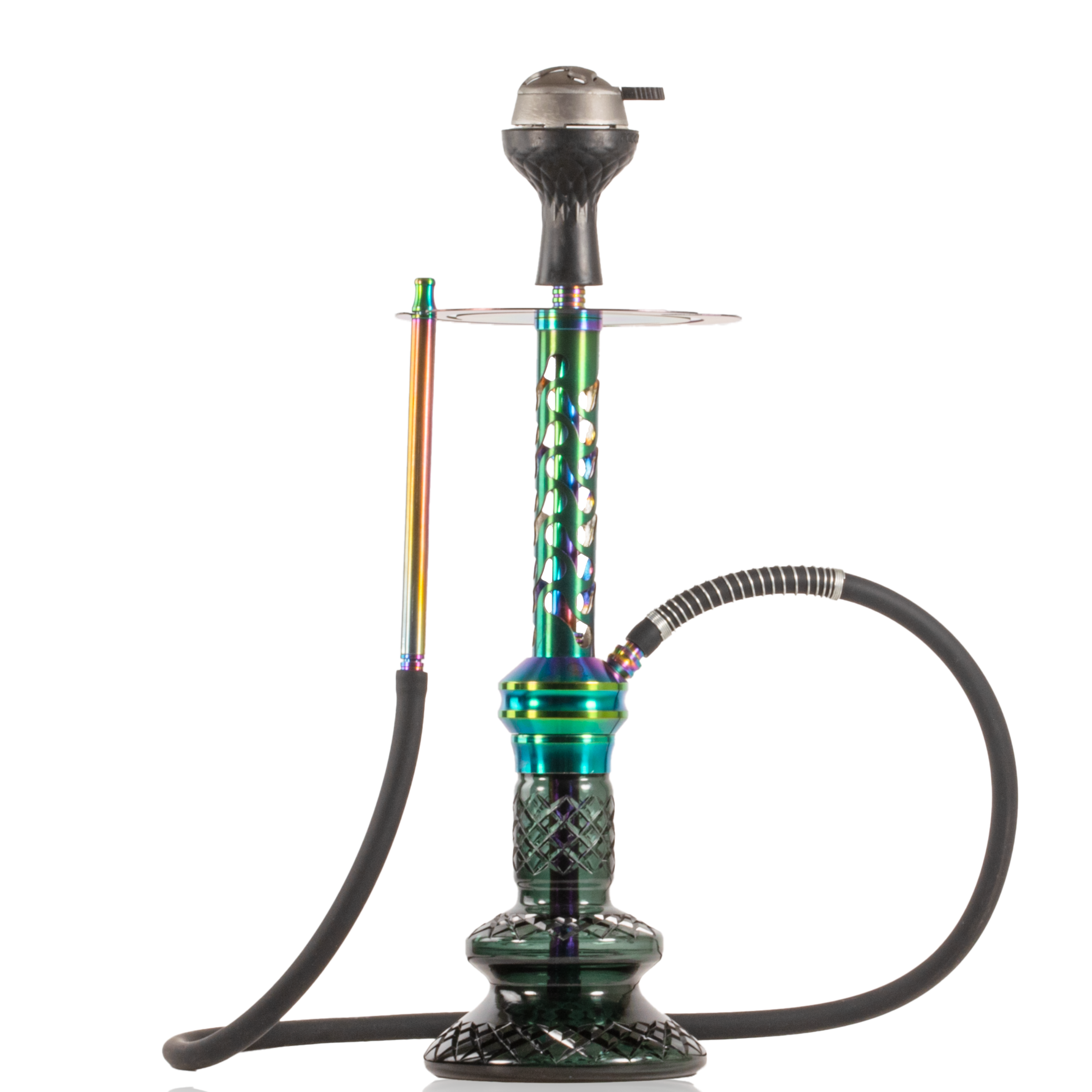 COCOYAYA Valeria Bone Hookah with Bag - Rainbow Stem & Green Base