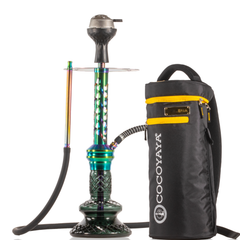 COCOYAYA Valeria Bone Hookah with Bag - Rainbow Stem & Green Base