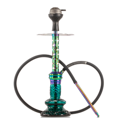 COCOYAYA Valeria Plus Hookah with Bag - Rainbow Stem & Aqua Base