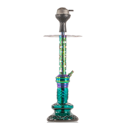 COCOYAYA Valeria Plus Hookah with Bag - Rainbow Stem & Aqua Base