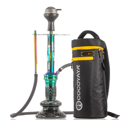 COCOYAYA Valeria Zipper Hookah with Bag - Rainbow Stem & Green Base