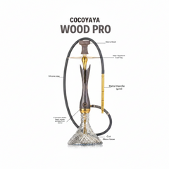 COCOYAYA Wood Pro Hookah - Black Stem (Transparent Base)