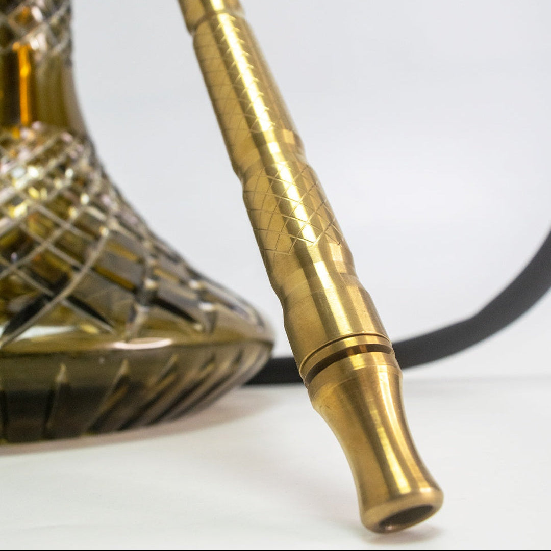 COCOYAYA Wood Pro Hookah - Red Stem (Grey Base)