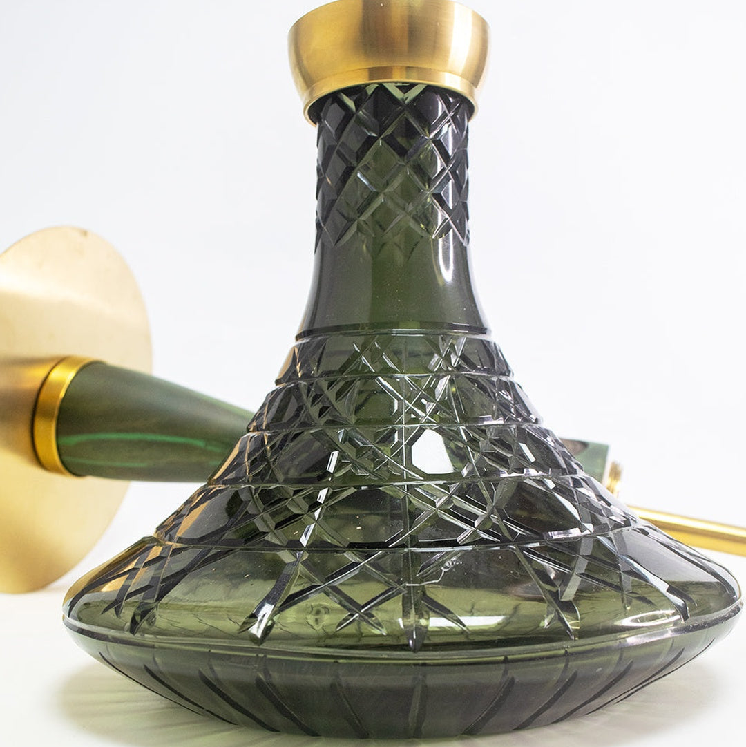 COCOYAYA Wood Pro Hookah - Green Stem (Black Base)