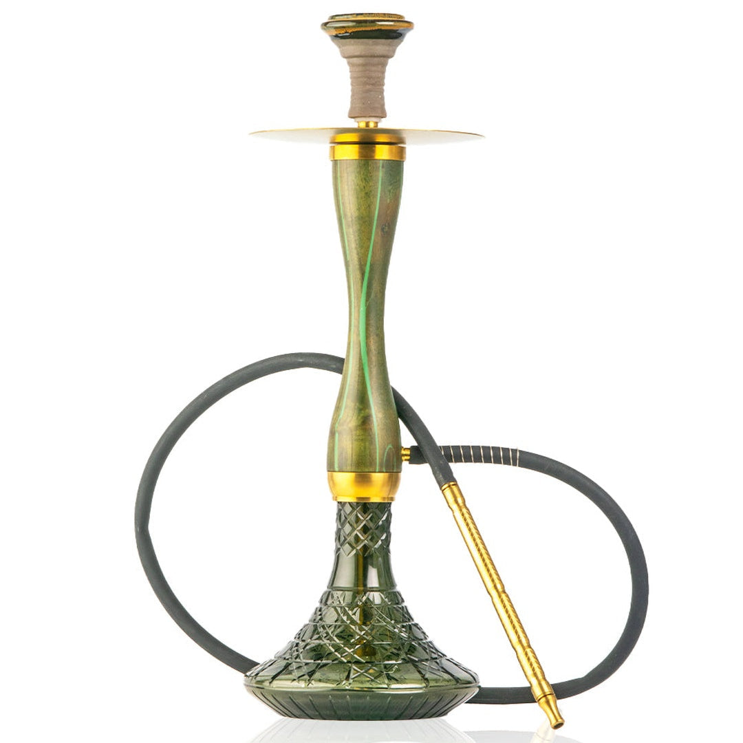 COCOYAYA Wood Pro Hookah - Green Stem (Black Base)