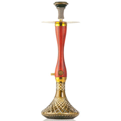 COCOYAYA Wood Pro Hookah - Red Stem (Grey Base)