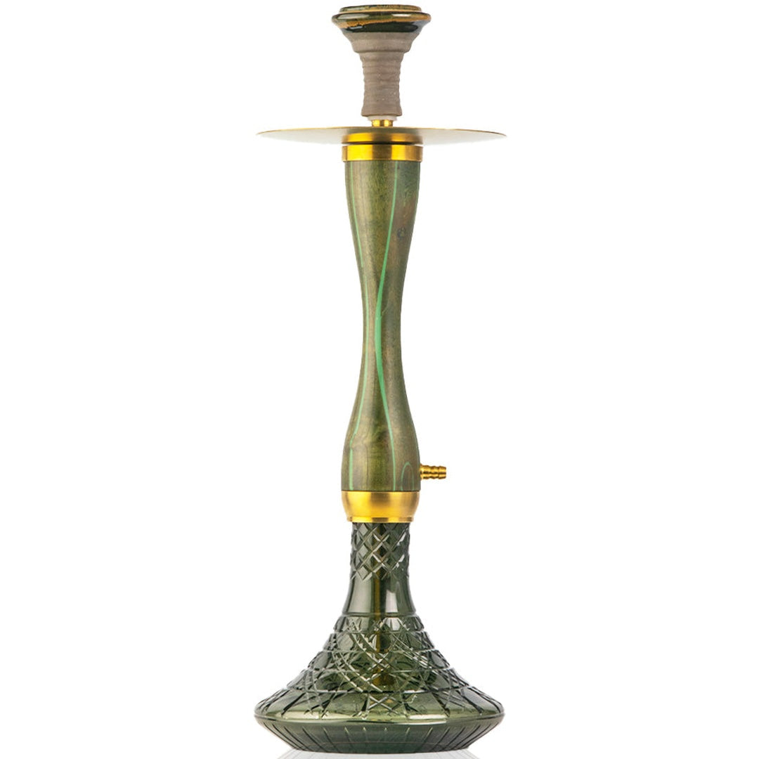 COCOYAYA Wood Pro Hookah - Green Stem (Black Base)