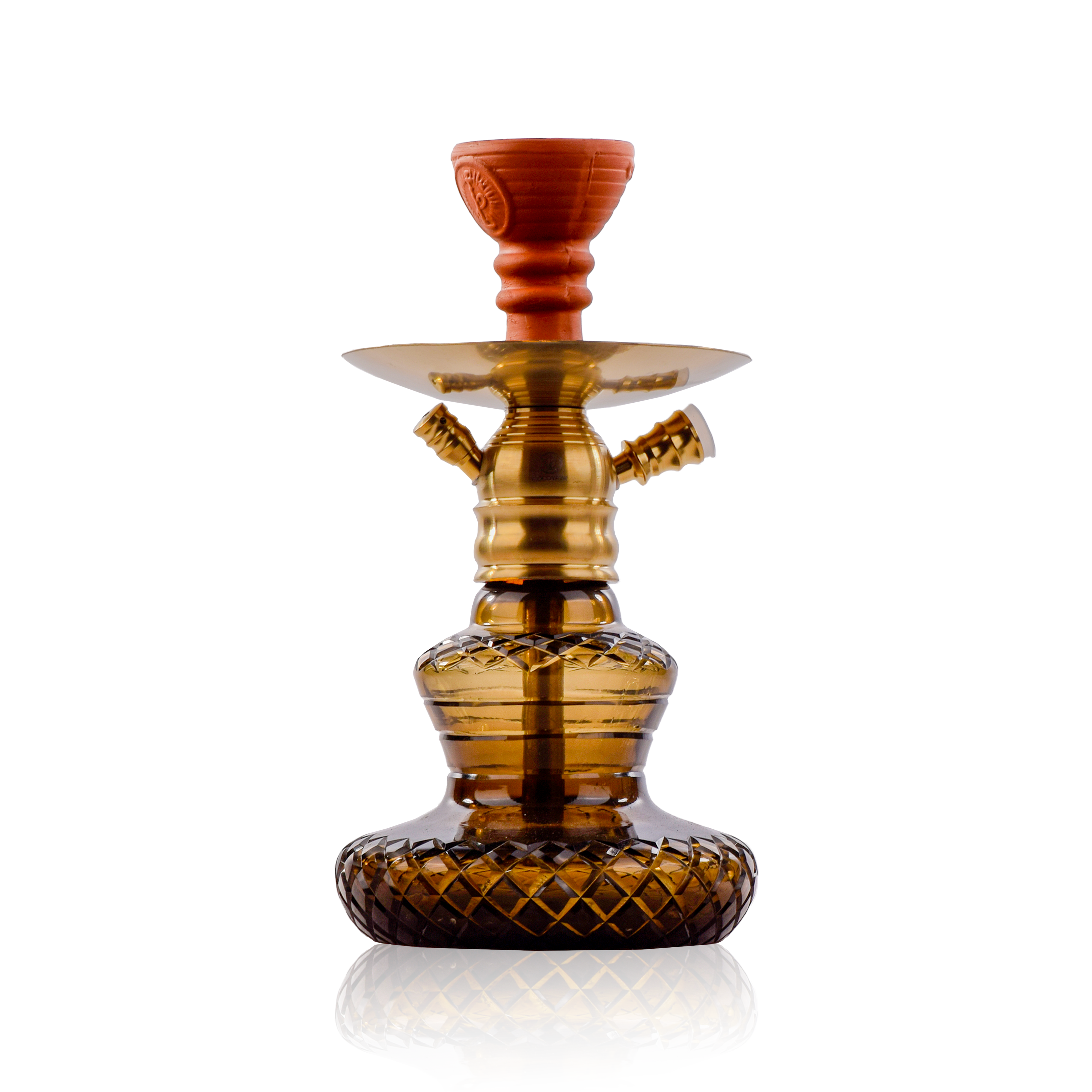 COCOYAYA X4 Carafe Hookah - Gold Stem & Brown Base