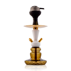 COCOYAYA XL6 Hookah with Black Bag - Gold Stem & Grey Base