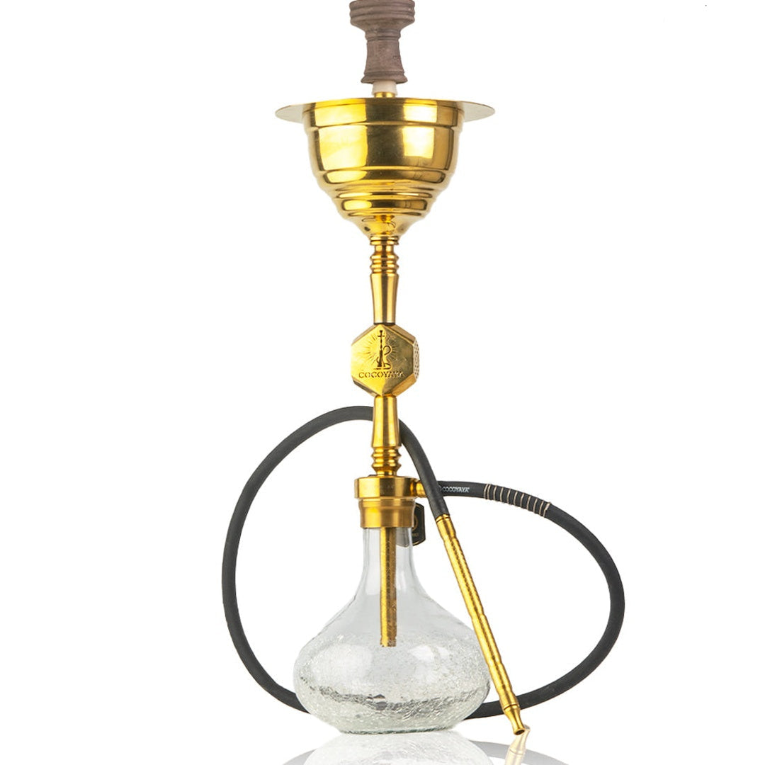 COCOYAYA Yara Hookah - Golden Stem (Transparent Base)