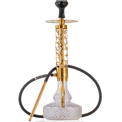 COCOYAYA Almavi Hookah (Ferro Series) - Gold Stem & Transparent Base