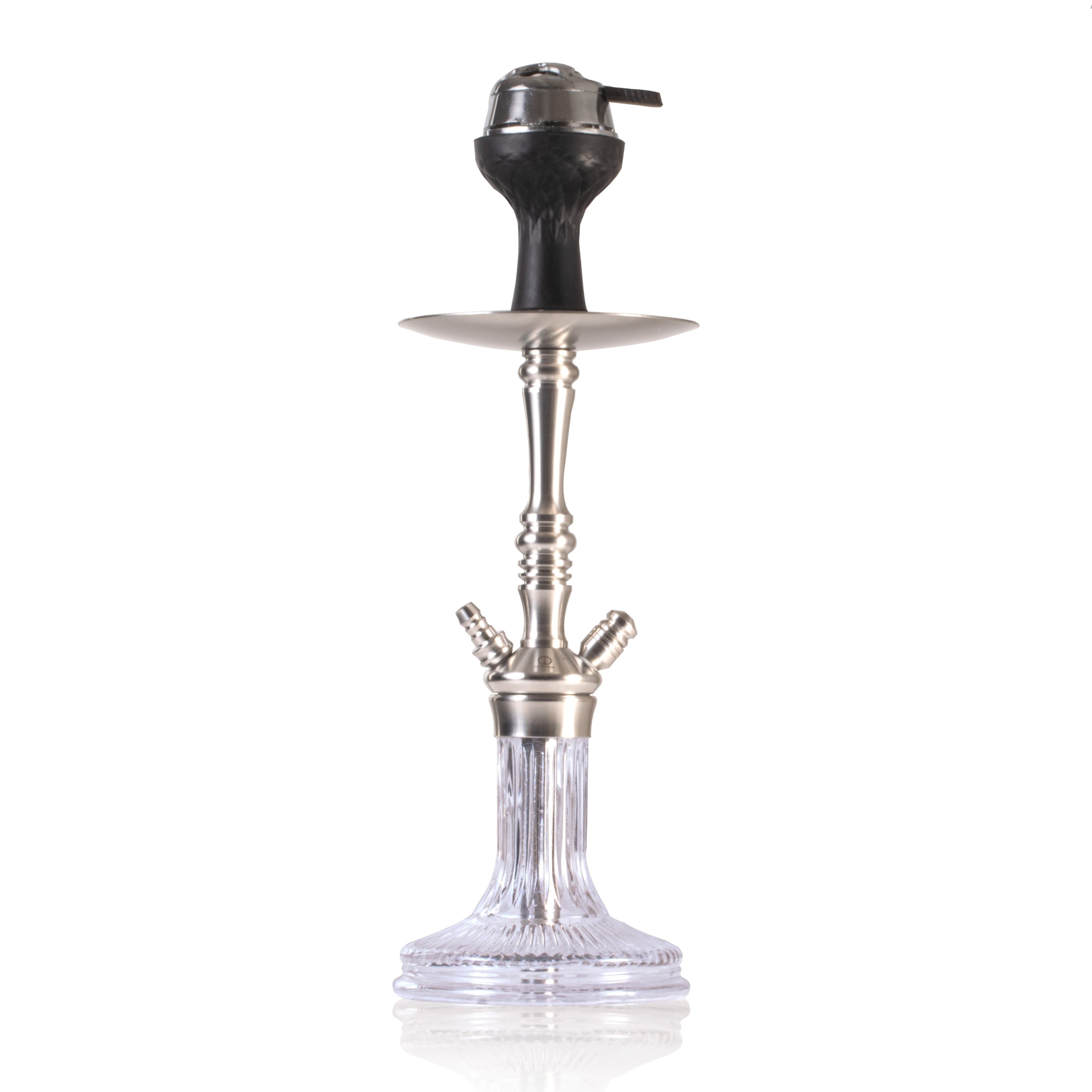 COCOYAYA Barcelona Hookah with Bag - Silver Stem & Transparent Base