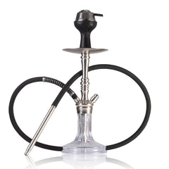 COCOYAYA Barcelona Hookah with Bag - Silver Stem & Transparent Base