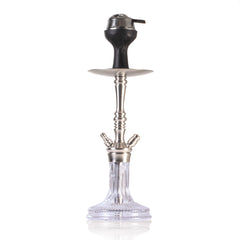 COCOYAYA Barcelona Hookah with Bag - Silver Stem & Transparent Base