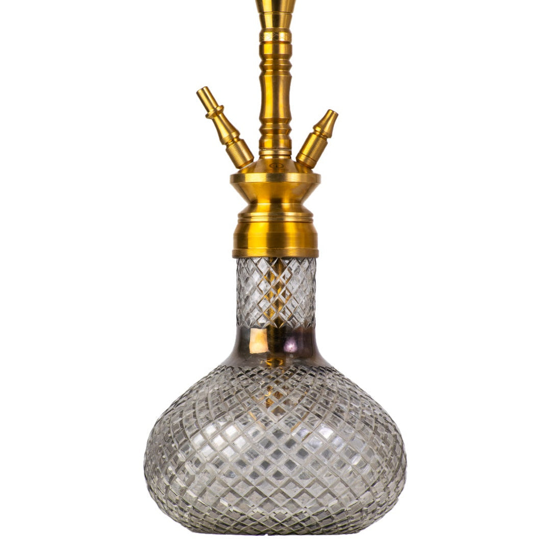 COCOYAYA Printed Gamaliya Arabia Grande Hookah - Gold Stem & Round Base