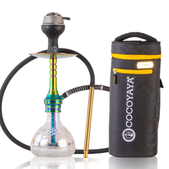 COCOYAYA VIP Bobby Hookah - Rainbow Stem & Transparent Crackle Base