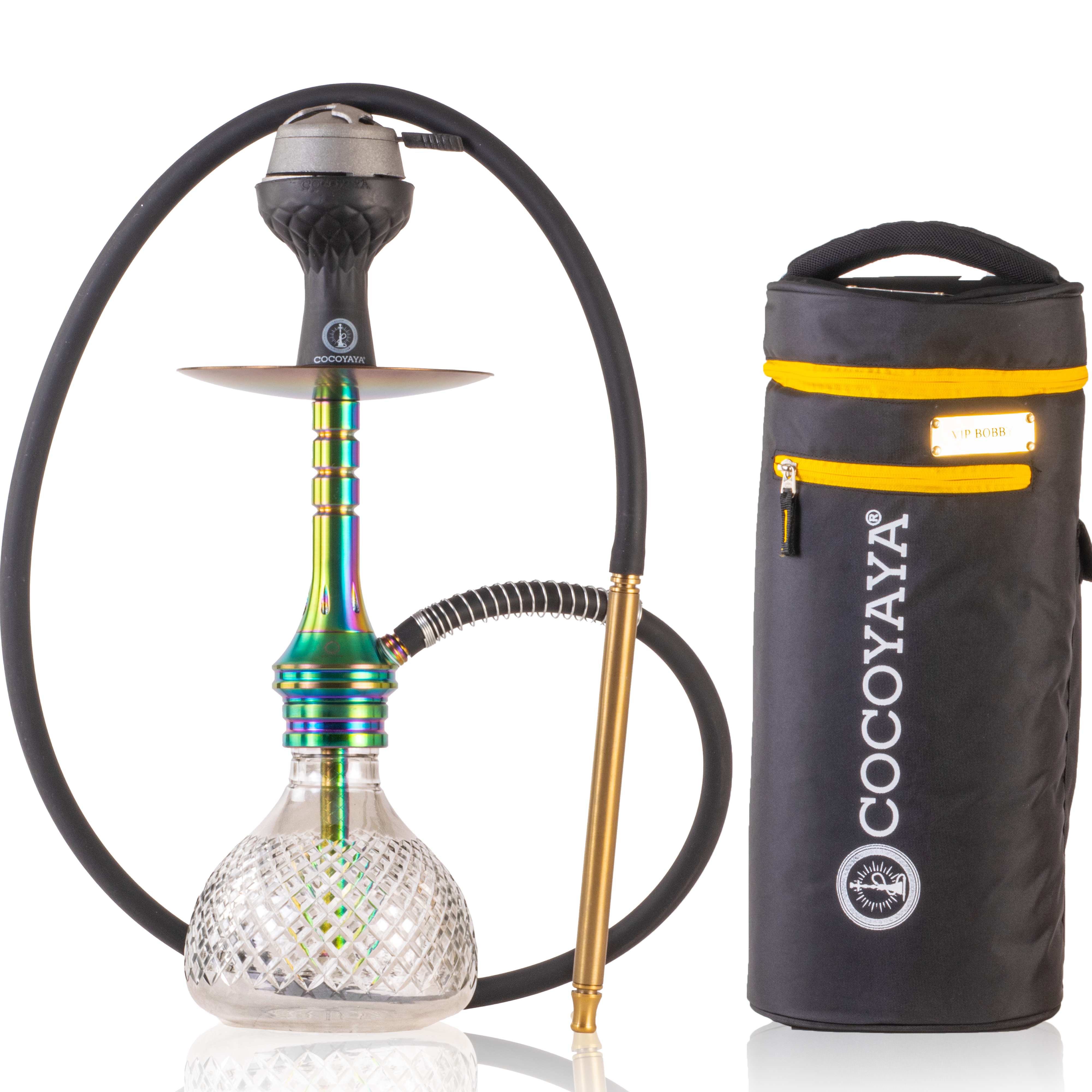 COCOYAYA VIP Bobby Hookah - Rainbow Stem & Transparent CGB Base