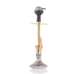 COCOYAYA Boro Bora Hookah with Bag - Gold Stem & Grey Base