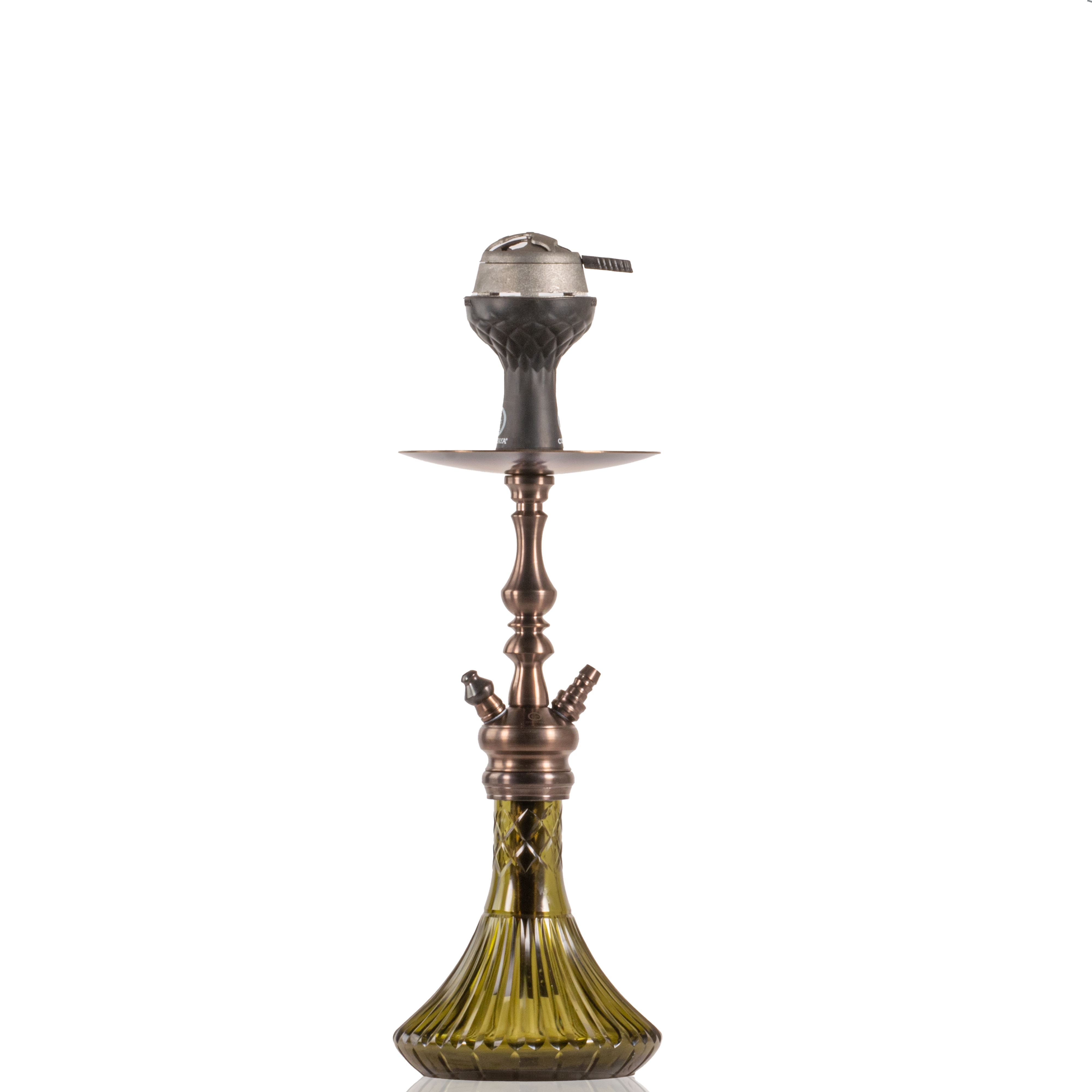 COCOYAYA Simba Hookah with Bag - Bronze Stem & Emerald Green Base