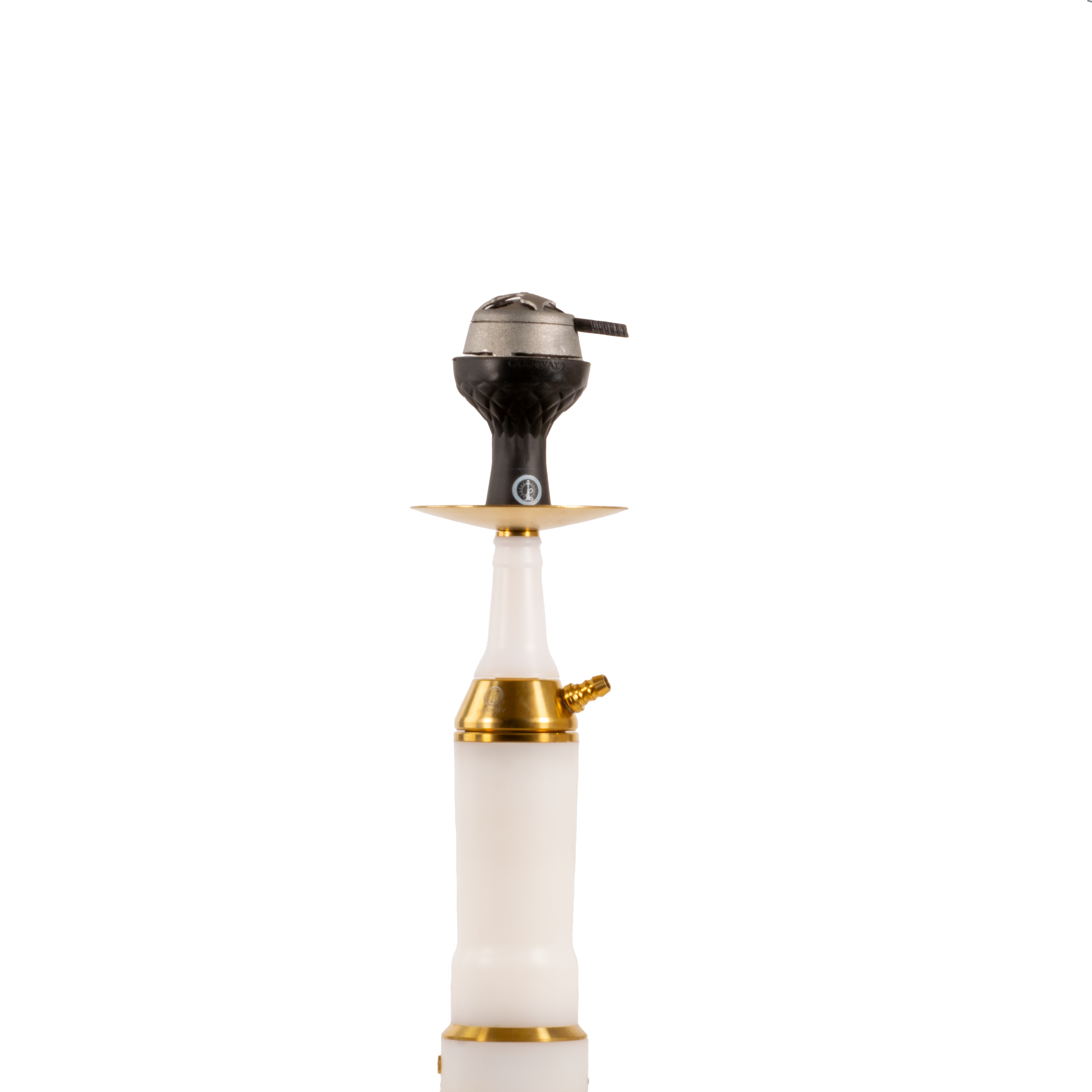 COCOYAYA Broski 2.0 LED Hookah with Bag - Gold Stem (White Base)
