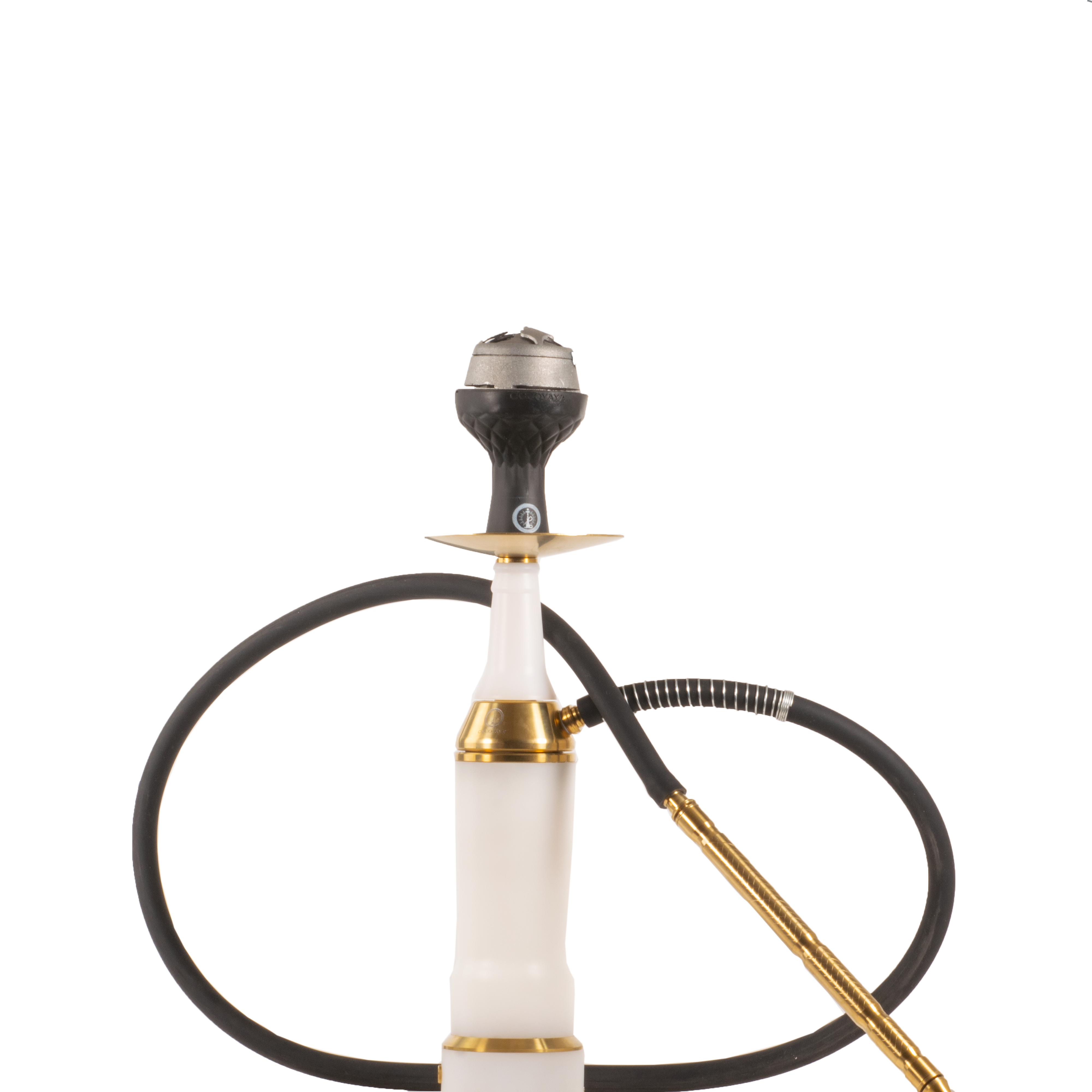 COCOYAYA Broski 2.0 LED Hookah with Bag - Gold Stem (White Base)
