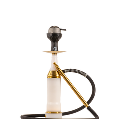 COCOYAYA Broski 2.0 LED Hookah with Bag - Gold Stem (White Base)