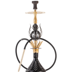 COCOYAYA Caesar 4 Pipe Hookah - Gold Stem & Black Base