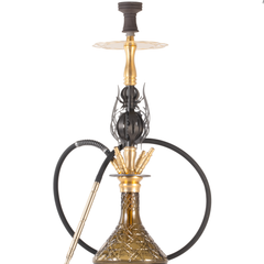 COCOYAYA Caesar 4 Pipe Hookah - Gold Stem & Grey Base
