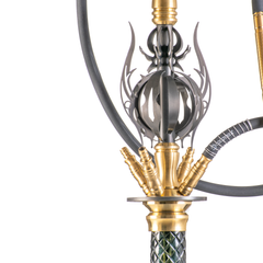 COCOYAYA Caesar 4 Pipe Hookah - Gold Stem & Aqua Base
