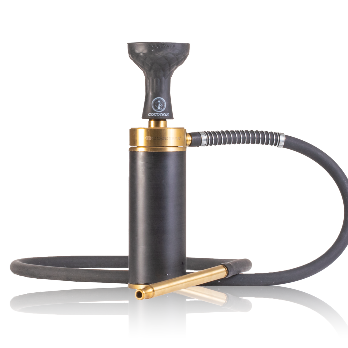COCOYAYA Car-O-Bar Hookah - Gold Stem (Black Base)