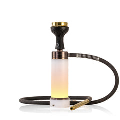 COCOYAYA Car-O-Bar LED Hookah with Bag - Bronze Stem (White Base)