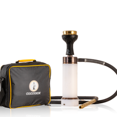 COCOYAYA Car-O-Bar LED Hookah with Bag - Bronze Stem (White Base)