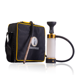 COCOYAYA Car-O-Bar LED Hookah with Bag - Gold Stem (White Base)