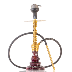 COCOYAYA Valeria Mesh Hookah with Bag - Gold Stem & Purple Base