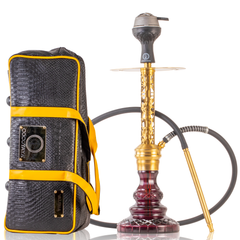 COCOYAYA Valeria Mesh Hookah with Bag - Gold Stem & Purple Base