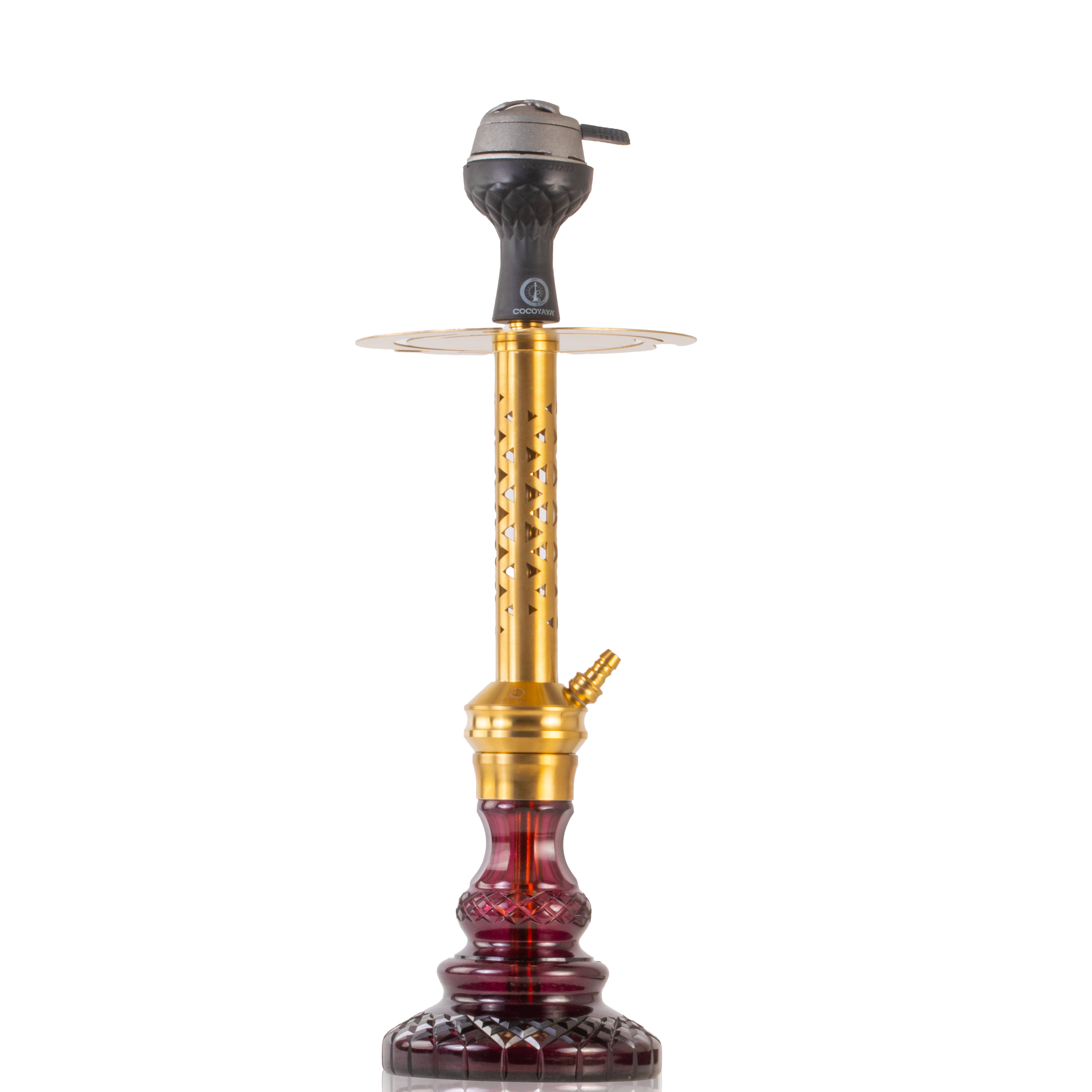 COCOYAYA Valeria Gem Hookah with Bag - Gold Stem & Purple Base