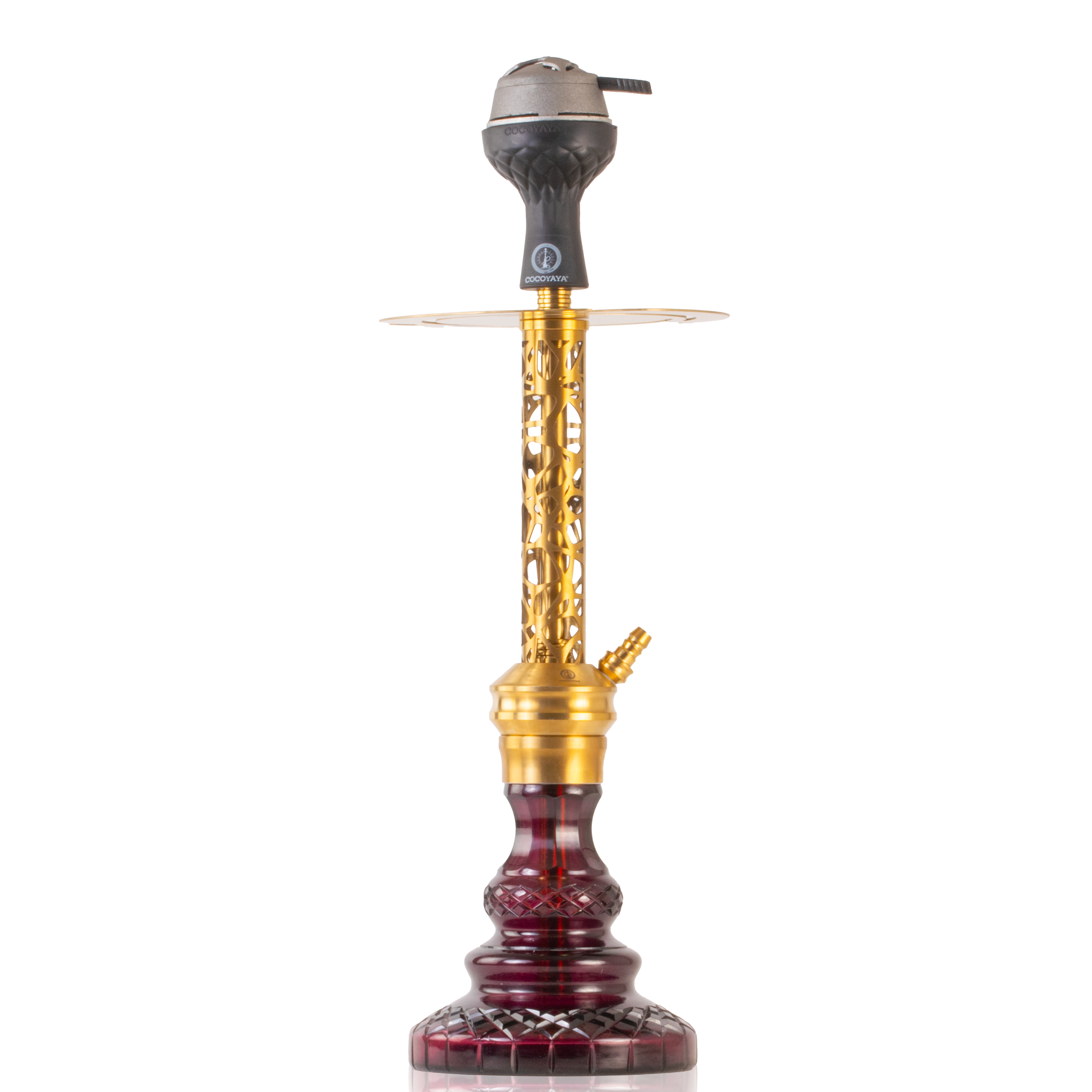 COCOYAYA Valeria Mesh Hookah with Bag - Gold Stem & Purple Base