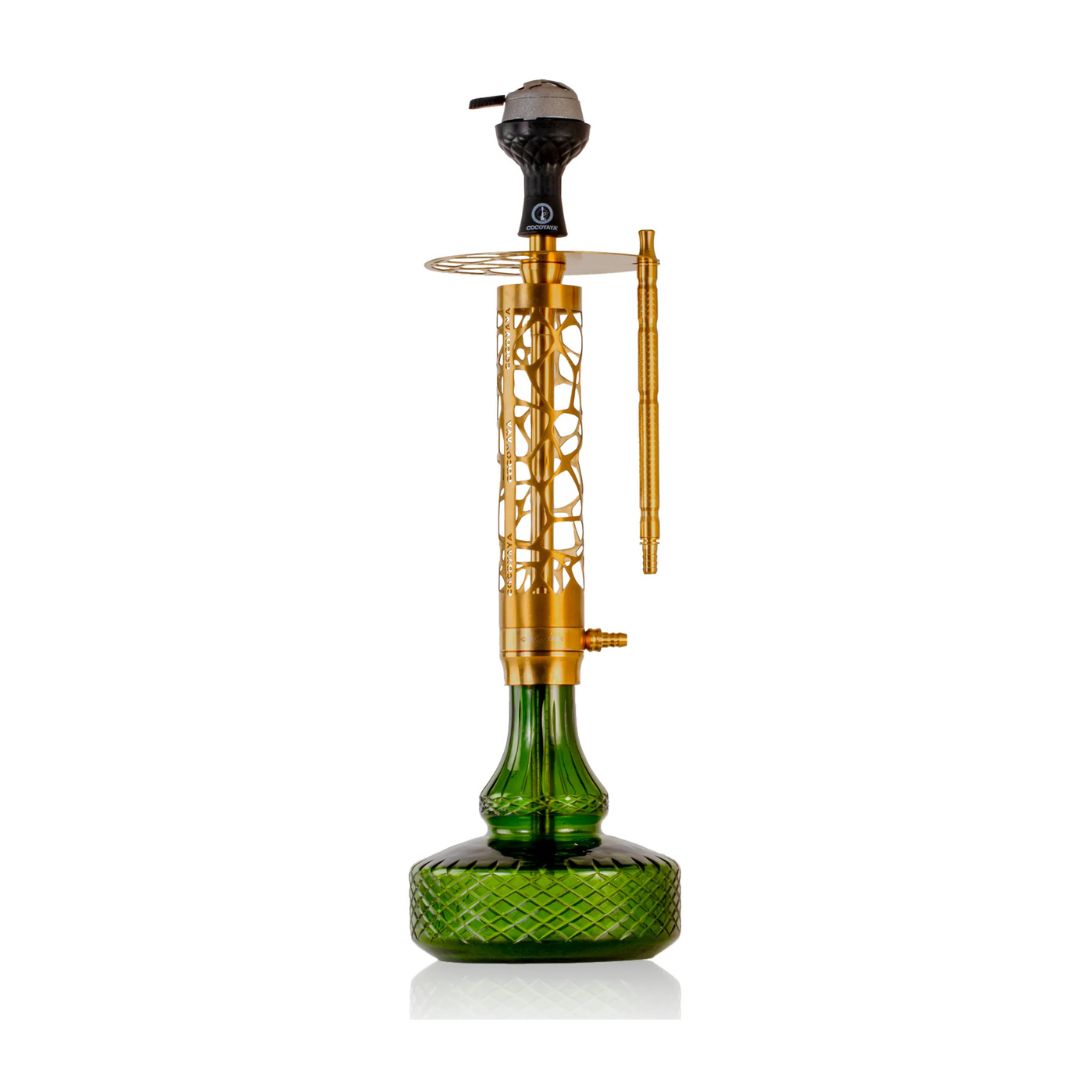 Cocoyaya Simba - 20 Inch Gold Hookah with Emerald Base Full Kit