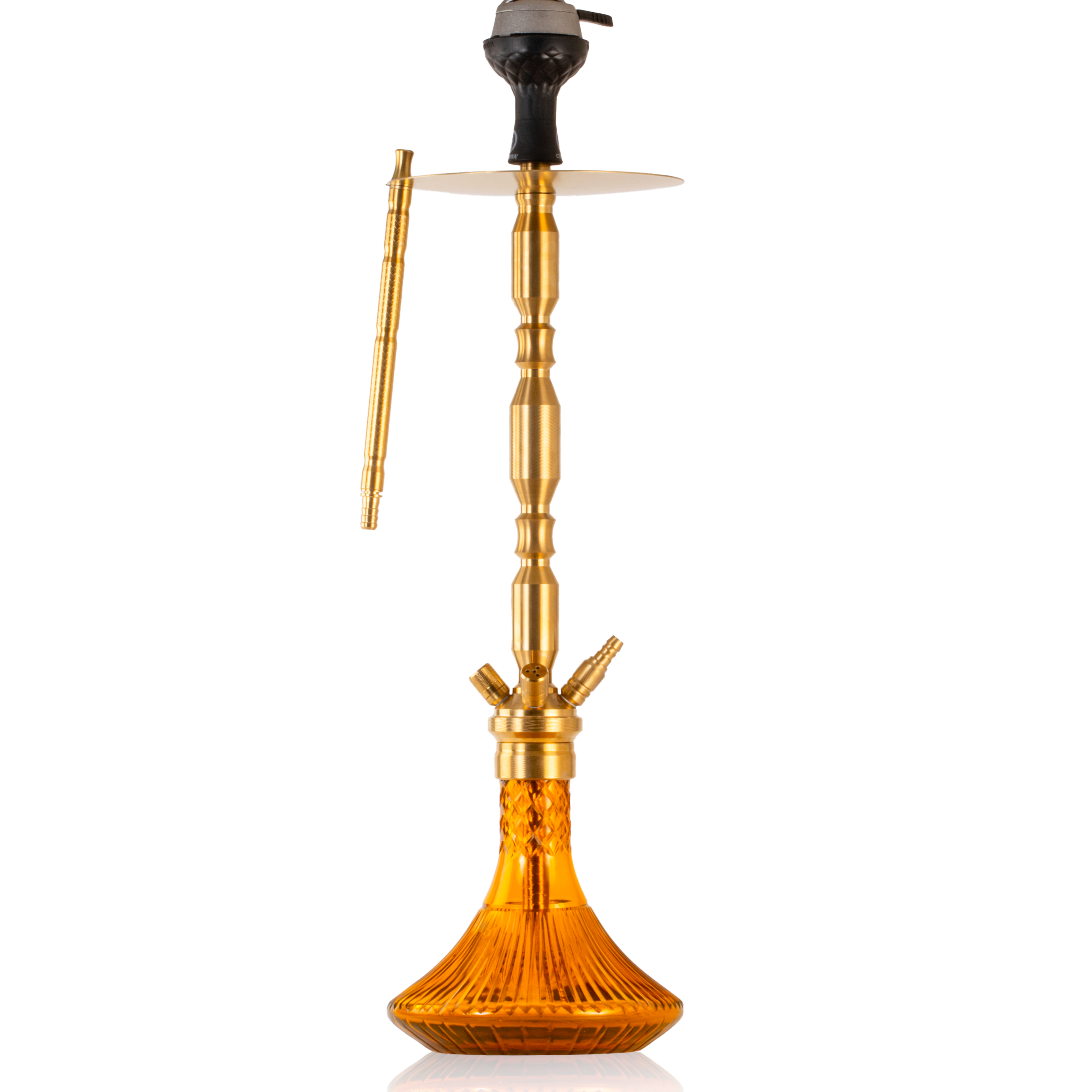 COCOYAYA King Series Brando Hookah with Bag - Gold Stem & Amber Base