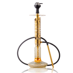 COCOYAYA Crucio Hookah (Ferro Series) with Bag - Gold Stem & CGB Gold Base