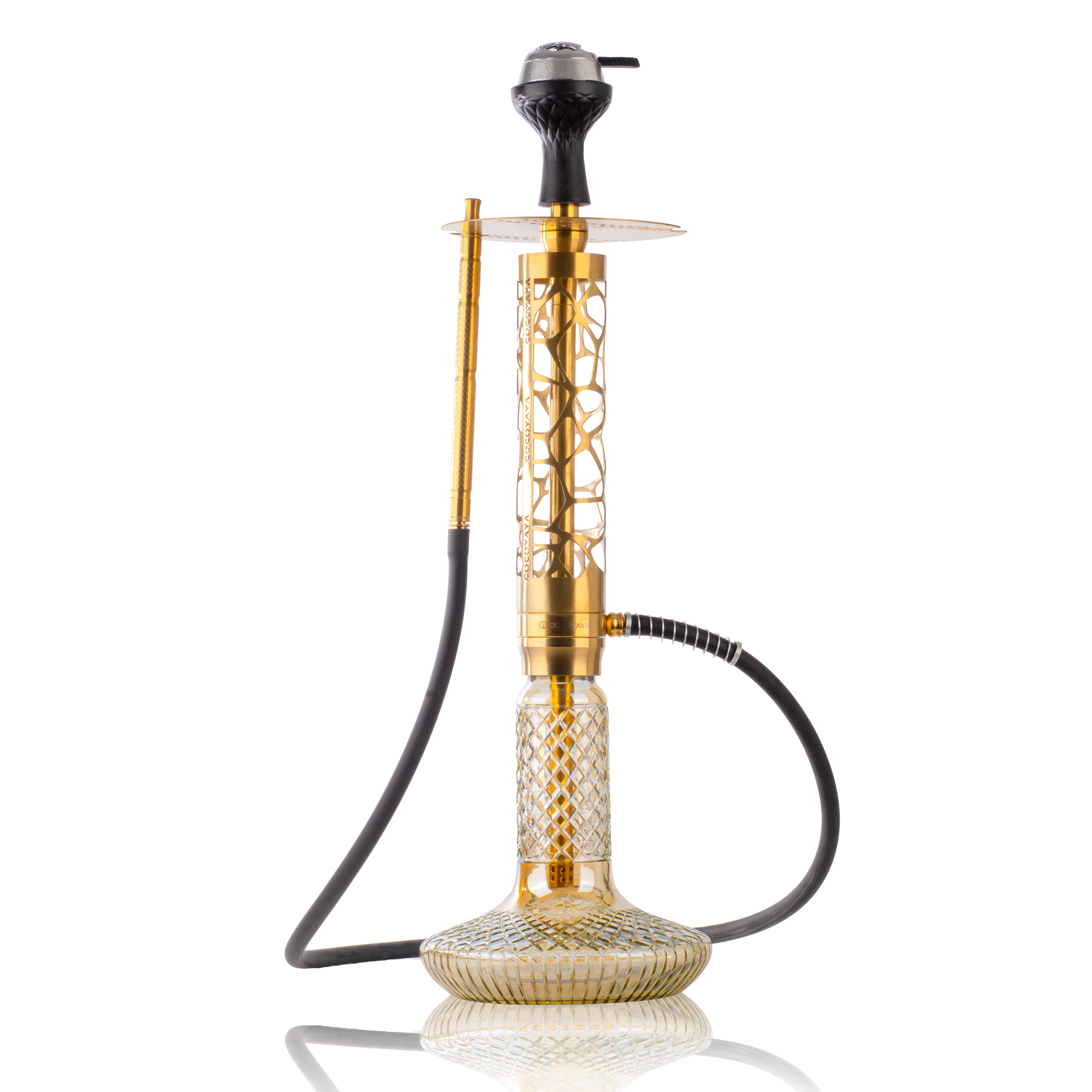 COCOYAYA Imperio Hookah (Ferro Series) with Bag - Gold Stem & CGB Gold Base
