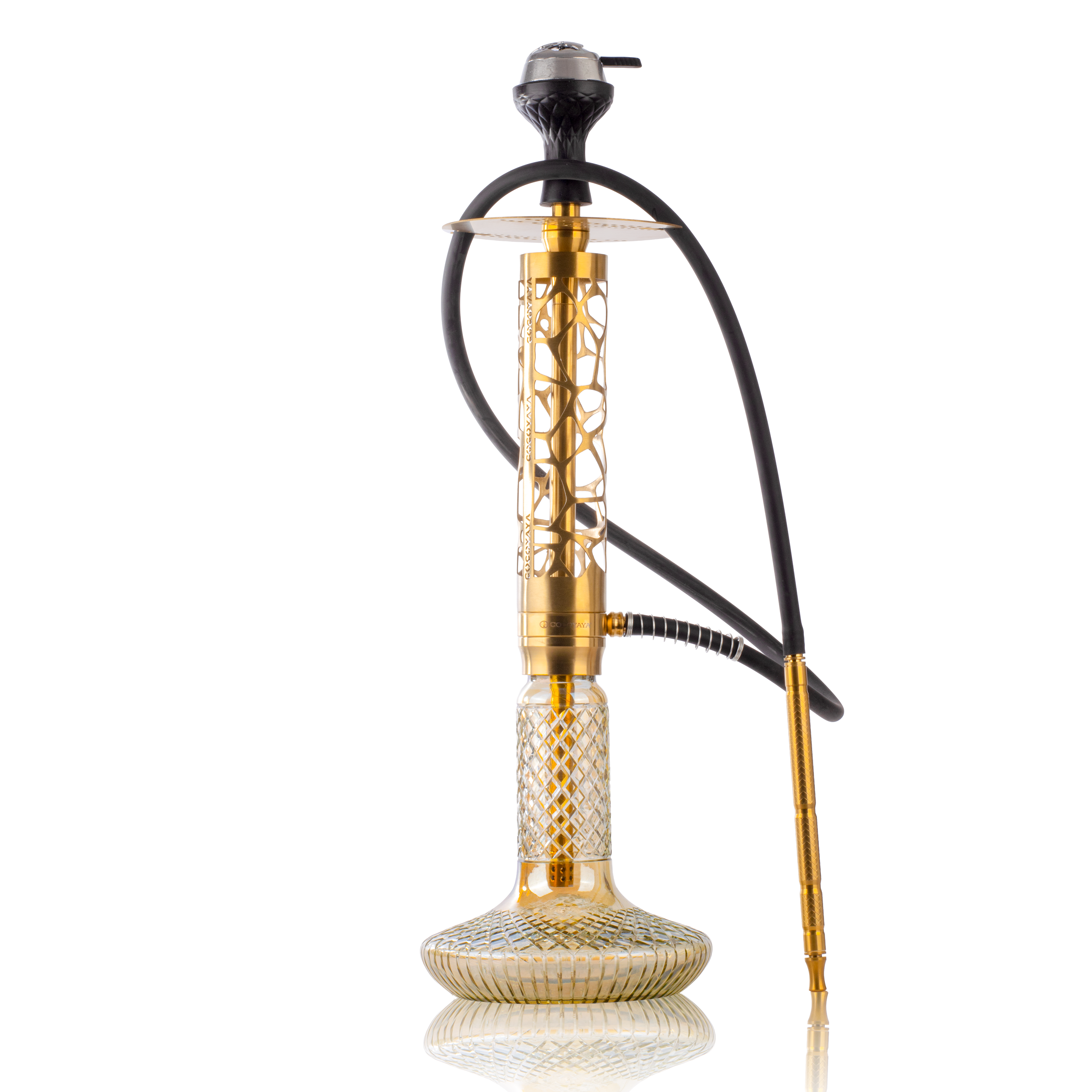 COCOYAYA Imperio Hookah (Ferro Series) with Bag - Gold Stem & CGB Gold Base