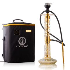 COCOYAYA Imperio Hookah (Ferro Series) with Bag - Gold Stem & CGB Gold Base