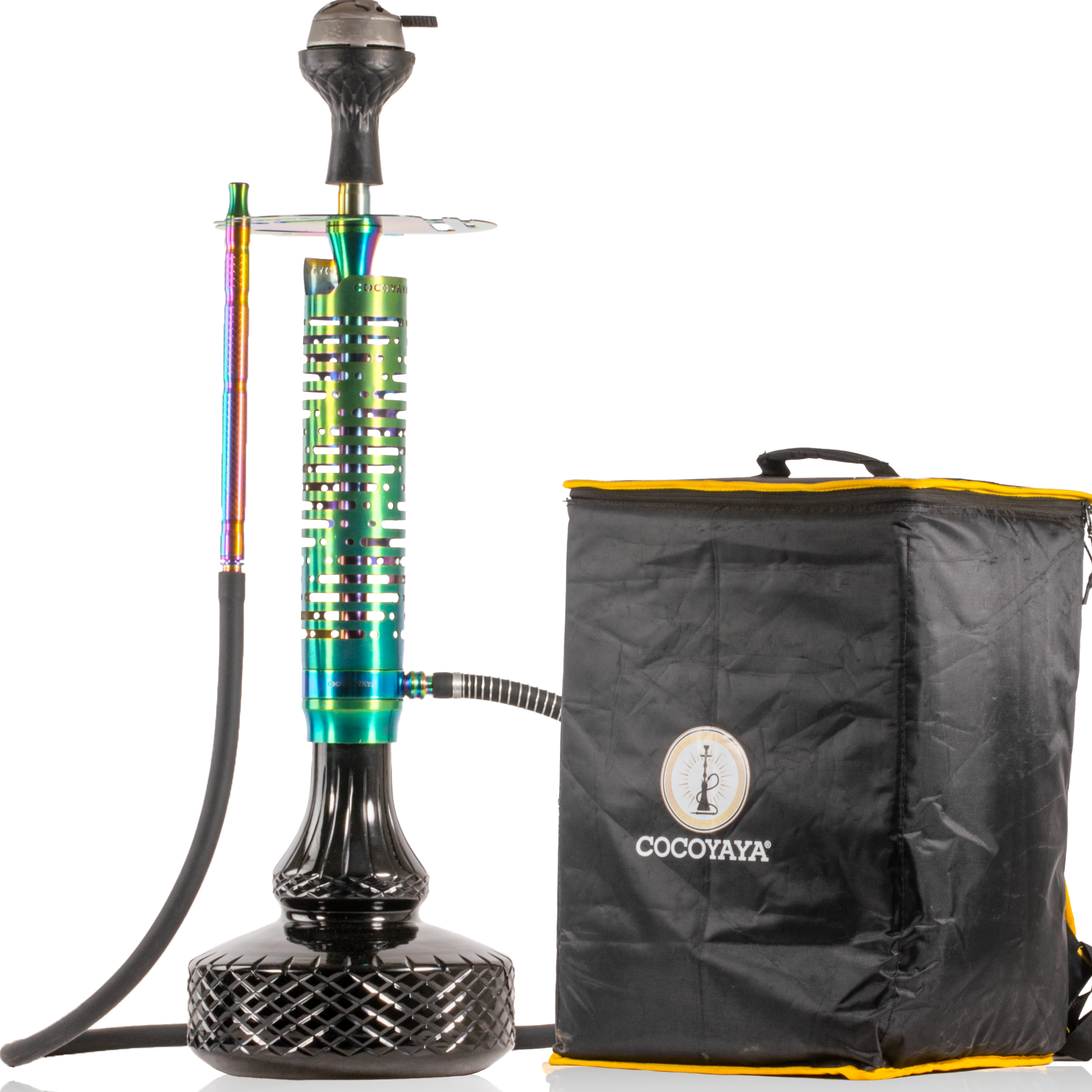 COCOYAYA Vivanta Hookah (Ferro Series) - Rainbow Stem & Black Base