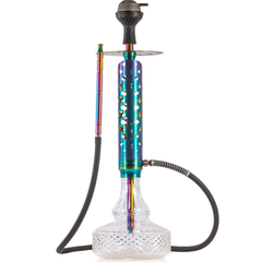 COCOYAYA Crucio Hookah (Ferro Series) - Rainbow Stem & Transparent Base